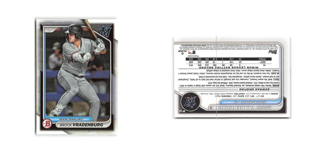 Brock Vradenburg 2024 Bowman Prospects #BP-62 Miami Marlins Baseball Card NM