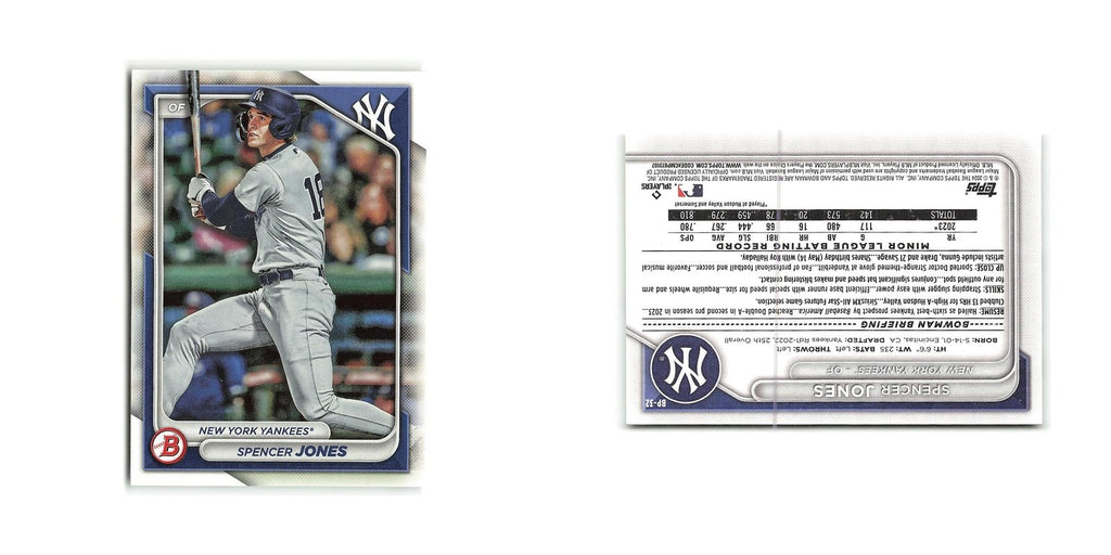 Spencer Jones 2024 Bowman Prospects #BP-32 New York Yankees Baseball Card NM
