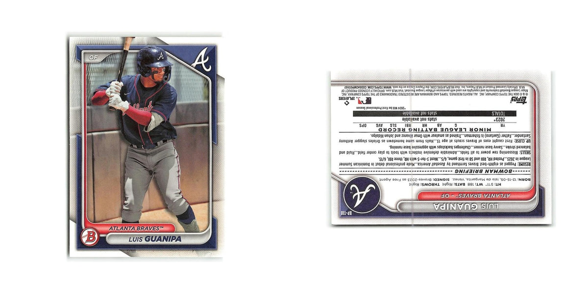 Luis Guanipa 2024 Bowman Prospects #BP-118 Atlanta Braves Baseball Card NM