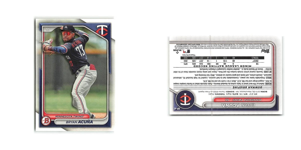Bryan Acuna 2024 Bowman Prospects #BP-4 Minnesota Twins Baseball Card NM