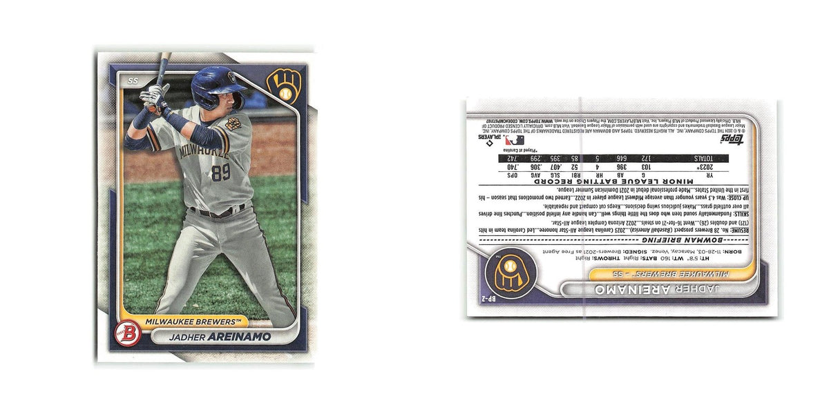Jadher Areinamo 2024 Bowman Prospects #BP-2 Milwaukee Brewers Baseball Card NM