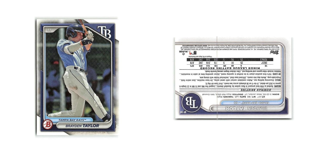 Brayden Taylor 2024 Bowman Prospects #BP-99 Tampa Bay Rays Baseball Card NM