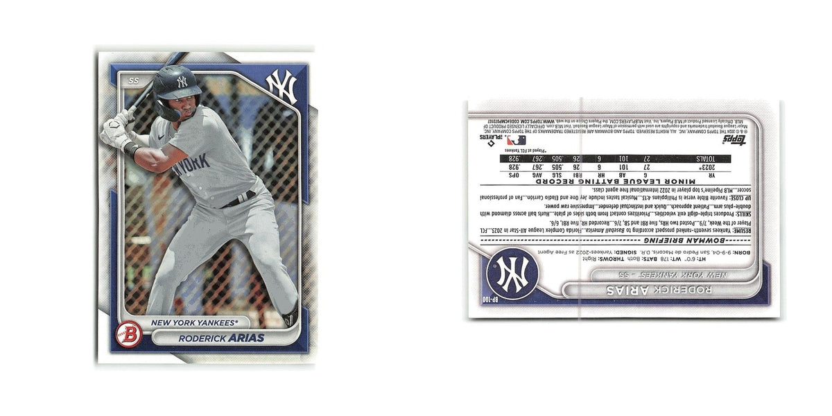 Roderick Arias 2024 Bowman Prospects #BP-100 New York Yankees Baseball Card NM