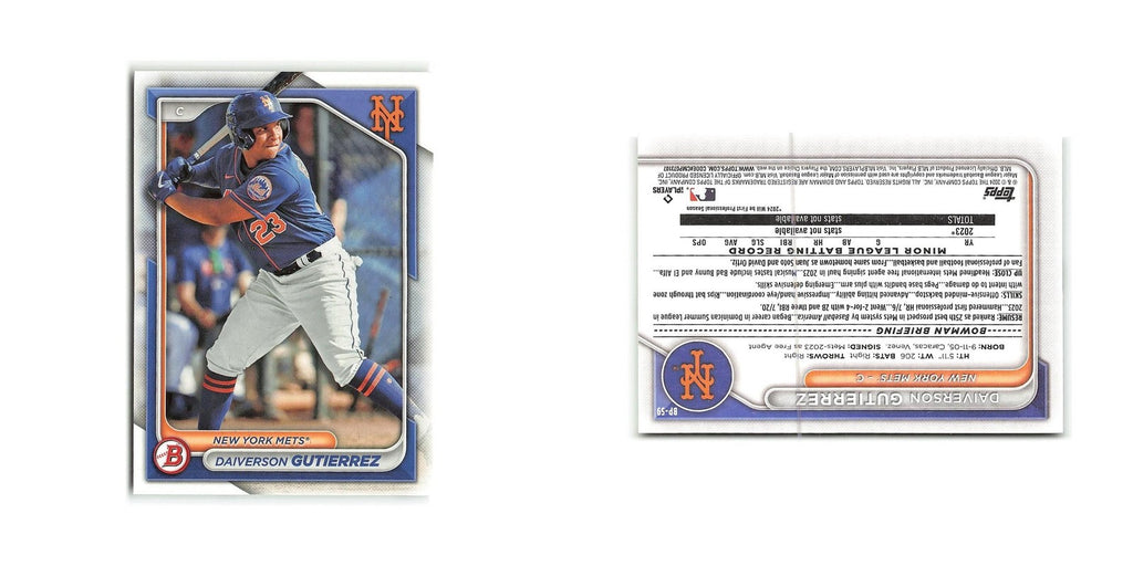 Daiverson Gutierrez 2024 Bowman Prospects #BP-59 New York Mets Baseball Card NM