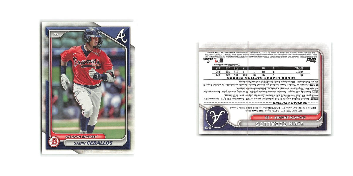 Sabin Ceballos 2024 Bowman Prospects #BP-130 Atlanta Braves Baseball Card NM