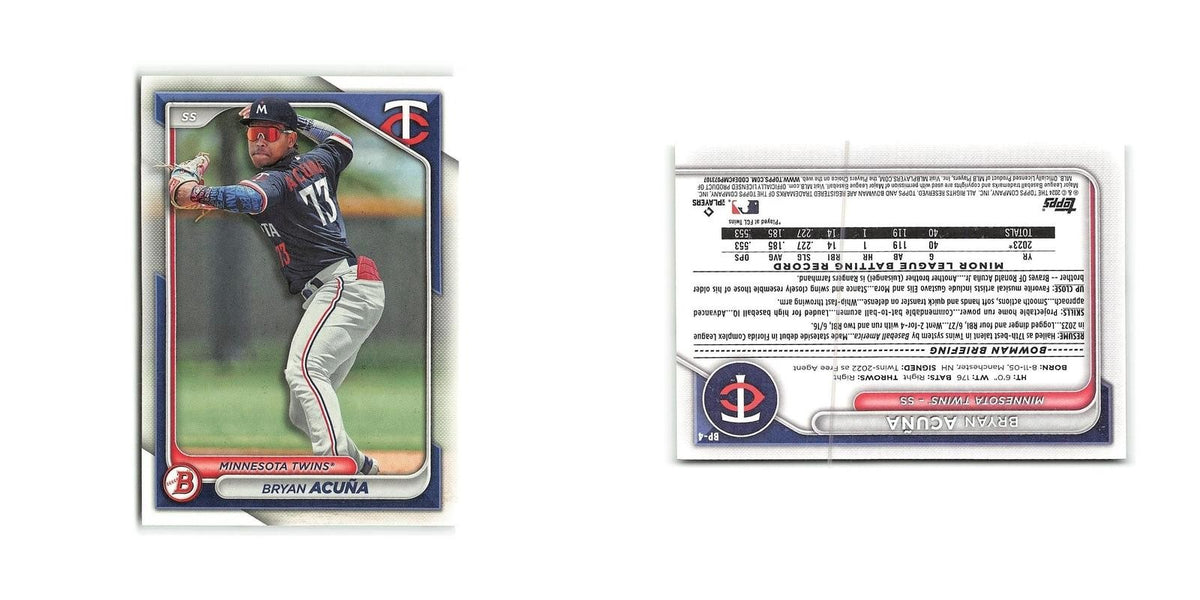 Bryan Acuna 2024 Bowman Prospects #BP-4 Minnesota Twins Baseball Card NM