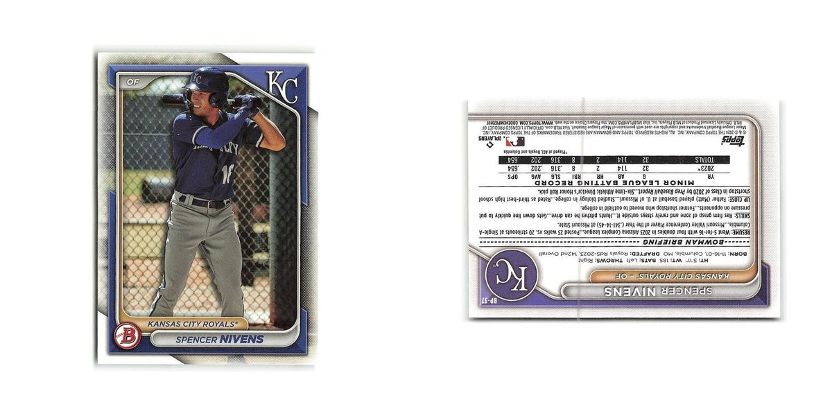 Spencer Nivens 2024 Bowman Prospects #BP-37 Kansas City Royals Baseball Card NM