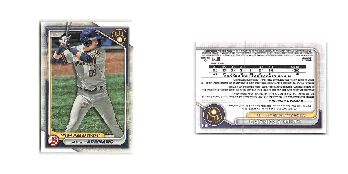 Jadher Areinamo 2024 Bowman Prospects #BP-2 Milwaukee Brewers Baseball Card NM
