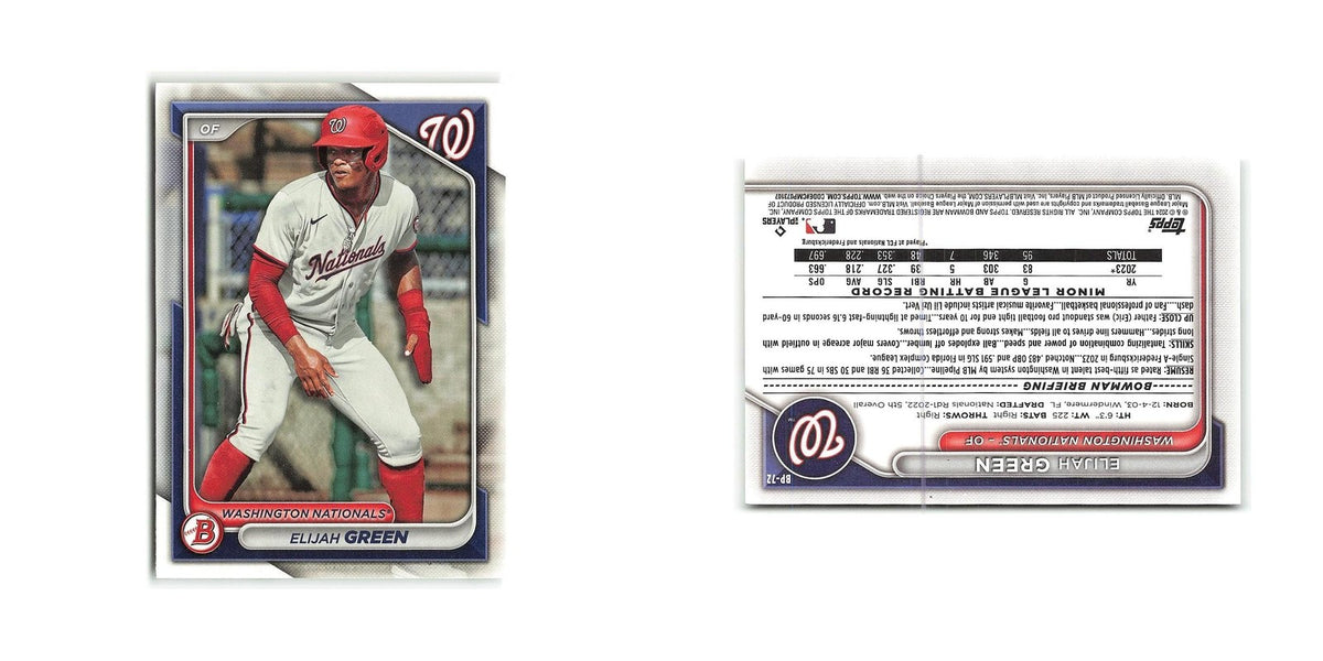 Elijah Green 2024 Bowman Prospects #BP-72 Washington Nationals Baseball Card NM