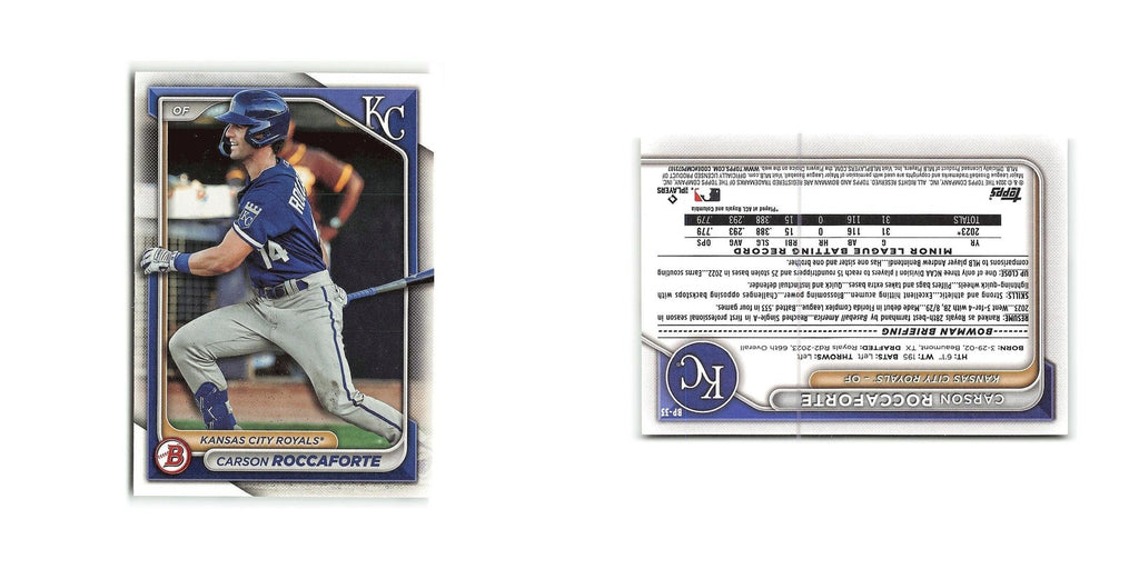 Carson Roccaforte 2024 Bowman Prospects #BP-33 Kansas City Royals NM