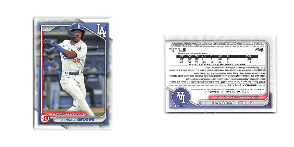 Kendall George 2024 Bowman Prospects #BP-58 Los Angeles Dodgers Baseball Card NM