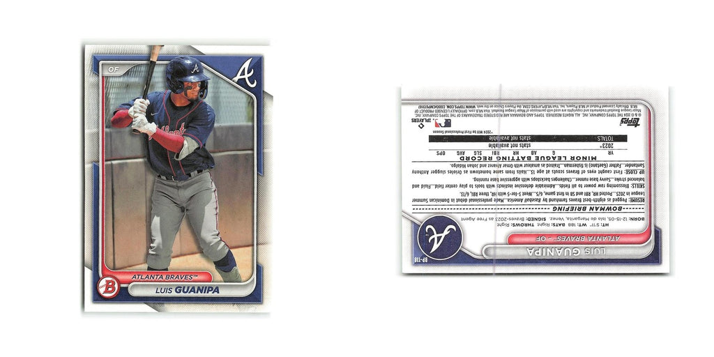 Luis Guanipa 2024 Bowman Prospects #BP-118 Atlanta Braves Baseball Card NM