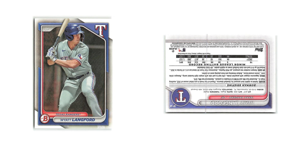 Wyatt Langford 2024 Bowman Prospects #BP-64 Texas Rangers Baseball Card NM