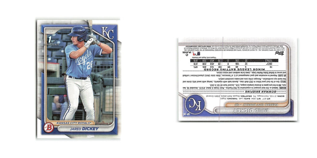 Jared Dickey 2024 Bowman Prospects #BP-19 Kansas City Royals Baseball Card NM