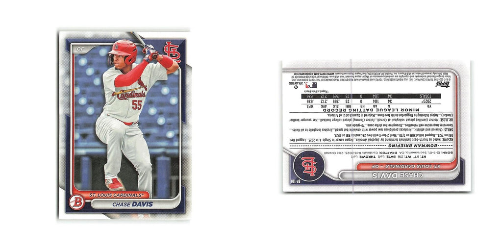 Chase Davis 2024 Bowman Prospects #BP-150 St. Louis Cardinals Baseball Card NM
