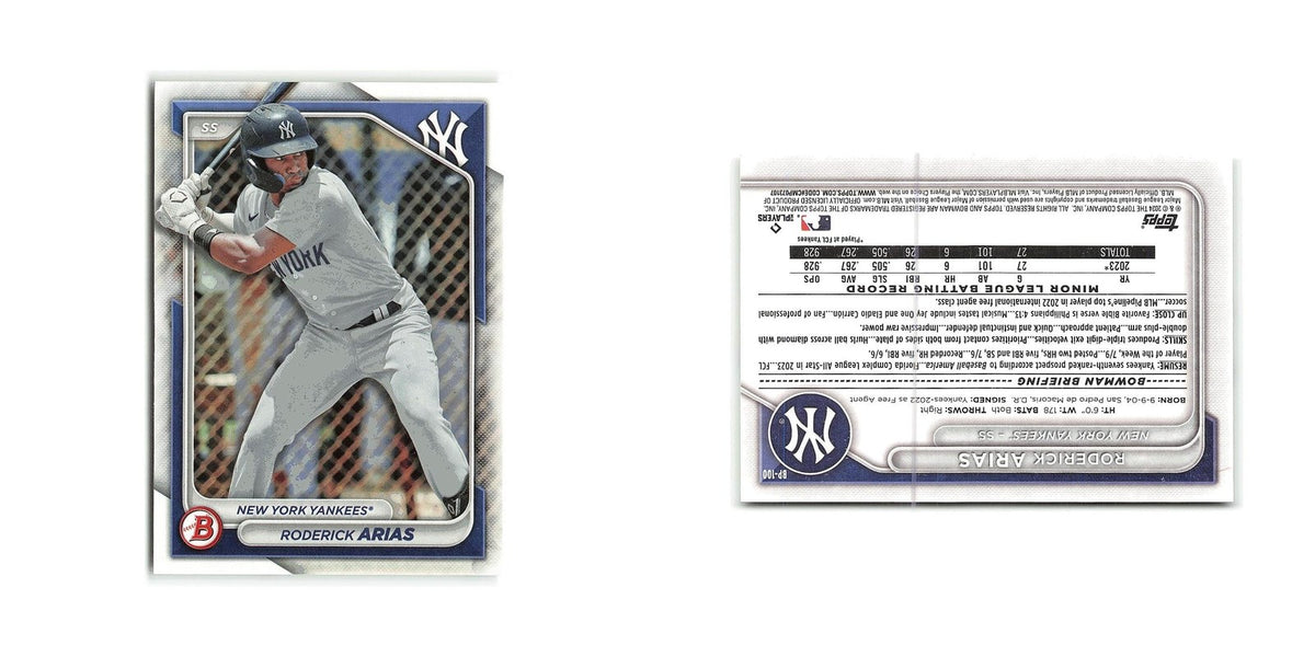 Roderick Arias 2024 Bowman Prospects #BP-100 New York Yankees Baseball Card NM