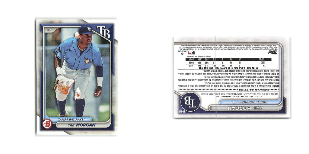 Tre' Morgan 2024 Bowman Prospects #BP-126 Tampa Bay Rays Baseball Card NM