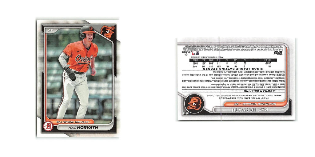 Mac Horvath 2024 Bowman Prospects #BP-6 Baltimore Orioles Baseball Card NM