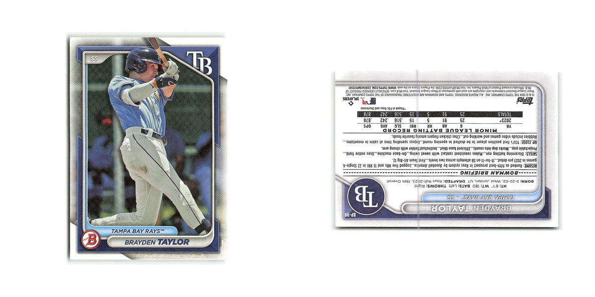 Brayden Taylor 2024 Bowman Prospects #BP-99 Tampa Bay Rays Baseball Card NM