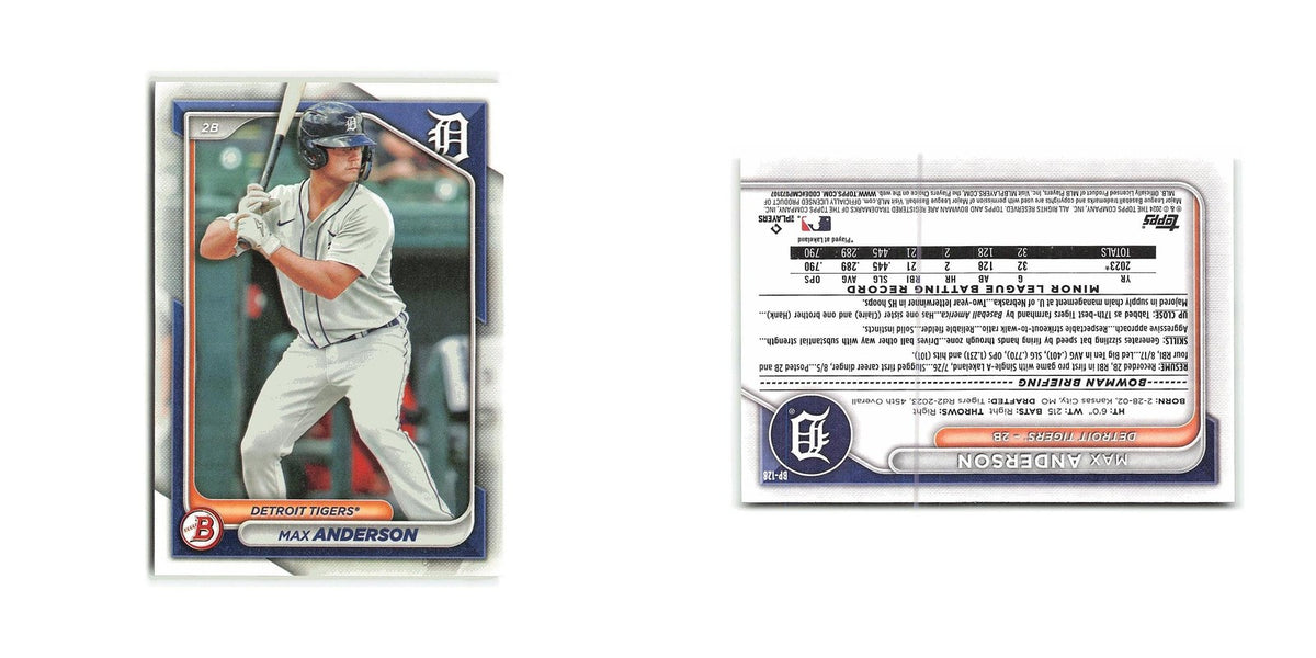 Max Anderson 2024 Bowman Prospects #BP-128 Detroit Tigers Baseball Card NM