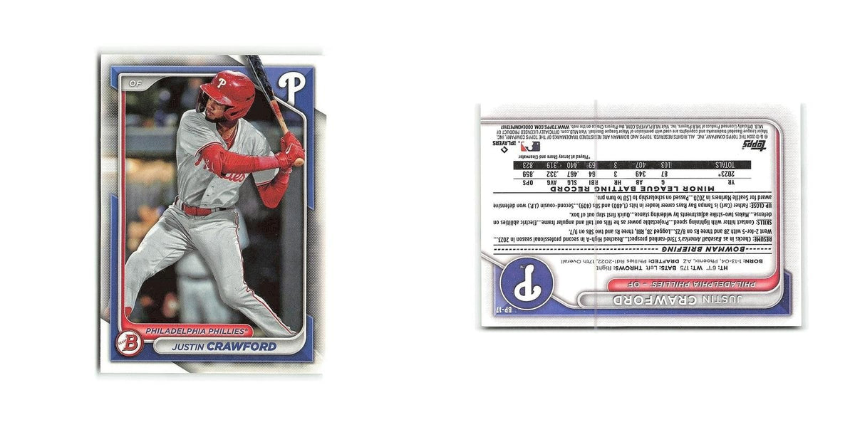 Justin Crawford 2024 Bowman Prospects #BP-17 Philadelphia Phillies NM