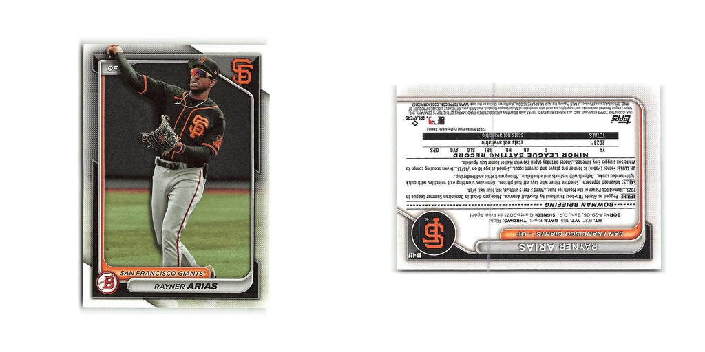 Rayner Arias 2024 Bowman Prospects #BP-127 San Francisco Giants Baseball Card NM