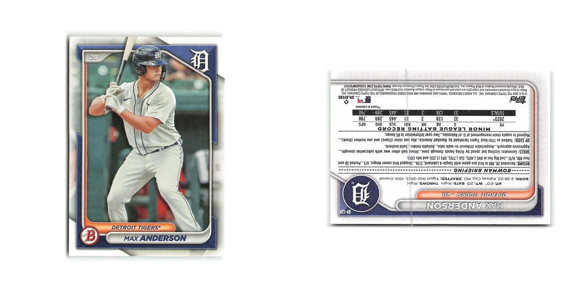 Max Anderson 2024 Bowman Prospects #BP-128 Detroit Tigers Baseball Card NM