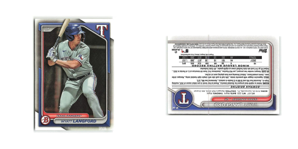 Wyatt Langford 2024 Bowman Prospects #BP-64 Texas Rangers Baseball Card NM
