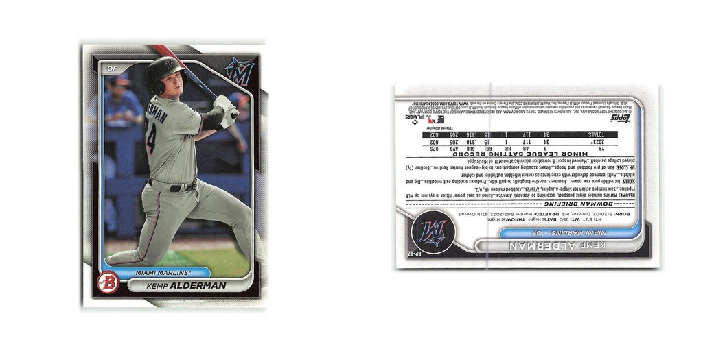Kemp Alderman 2024 Bowman Prospects #BP-82 Miami Marlins Baseball Card NM