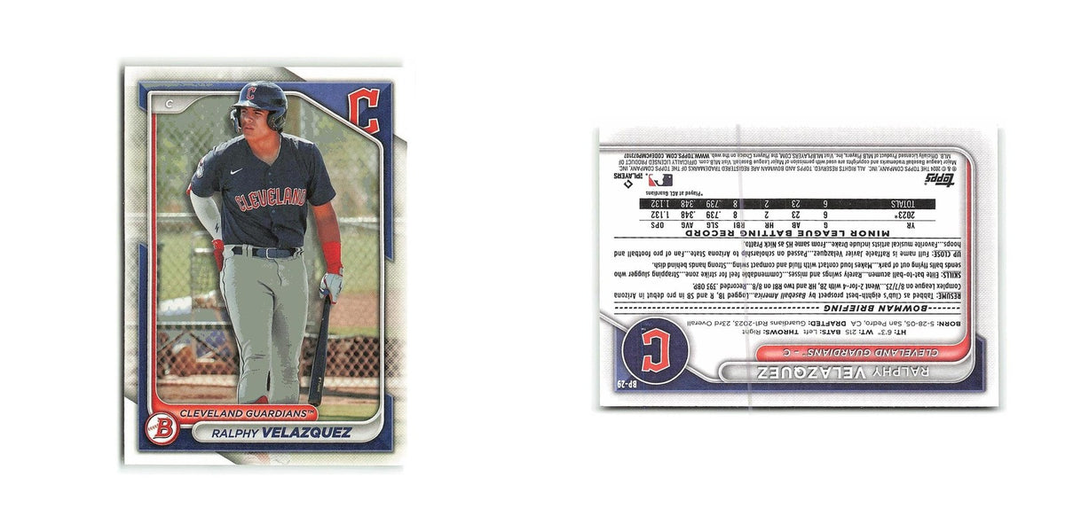 Ralphy Velazquez 2024 Bowman Prospects #BP-29 Cleveland Guardians NM