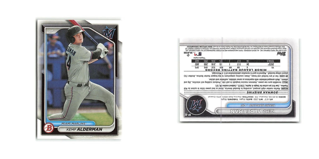 Kemp Alderman 2024 Bowman Prospects #BP-82 Miami Marlins Baseball Card NM