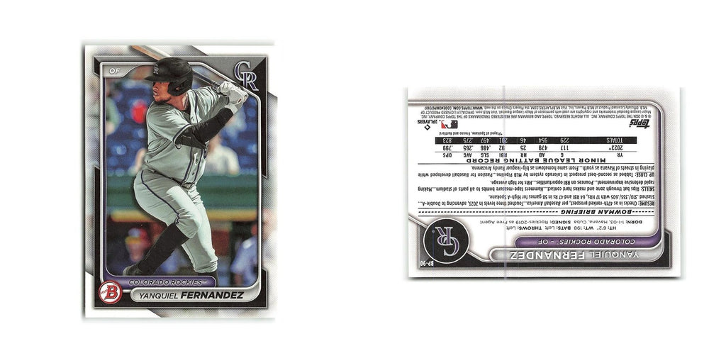 Yanquiel Fernandez 2024 Bowman Prospects #BP-90 Colorado Rockies NM