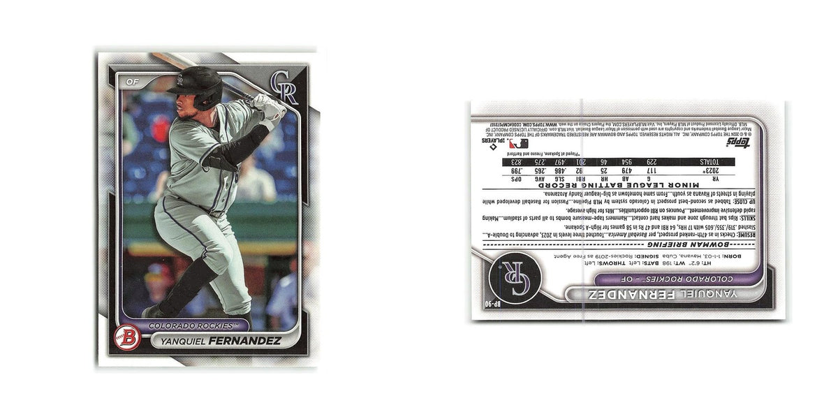 Yanquiel Fernandez 2024 Bowman Prospects #BP-90 Colorado Rockies NM