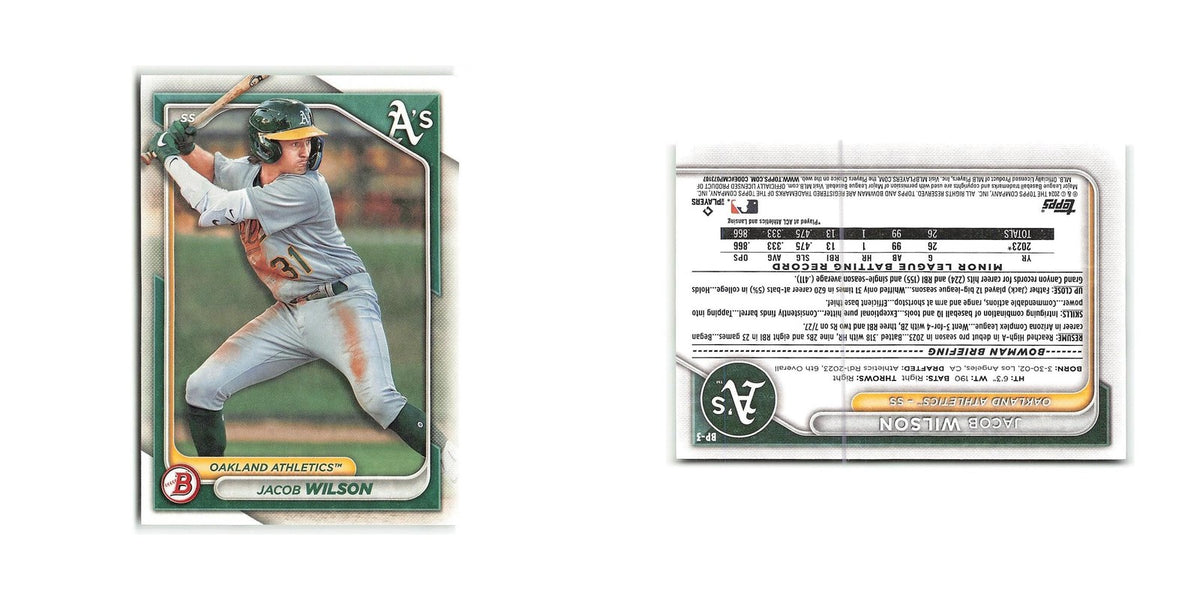 Jacob Wilson 2024 Bowman Prospects #BP-3 Oakland Athletics Baseball Card NM