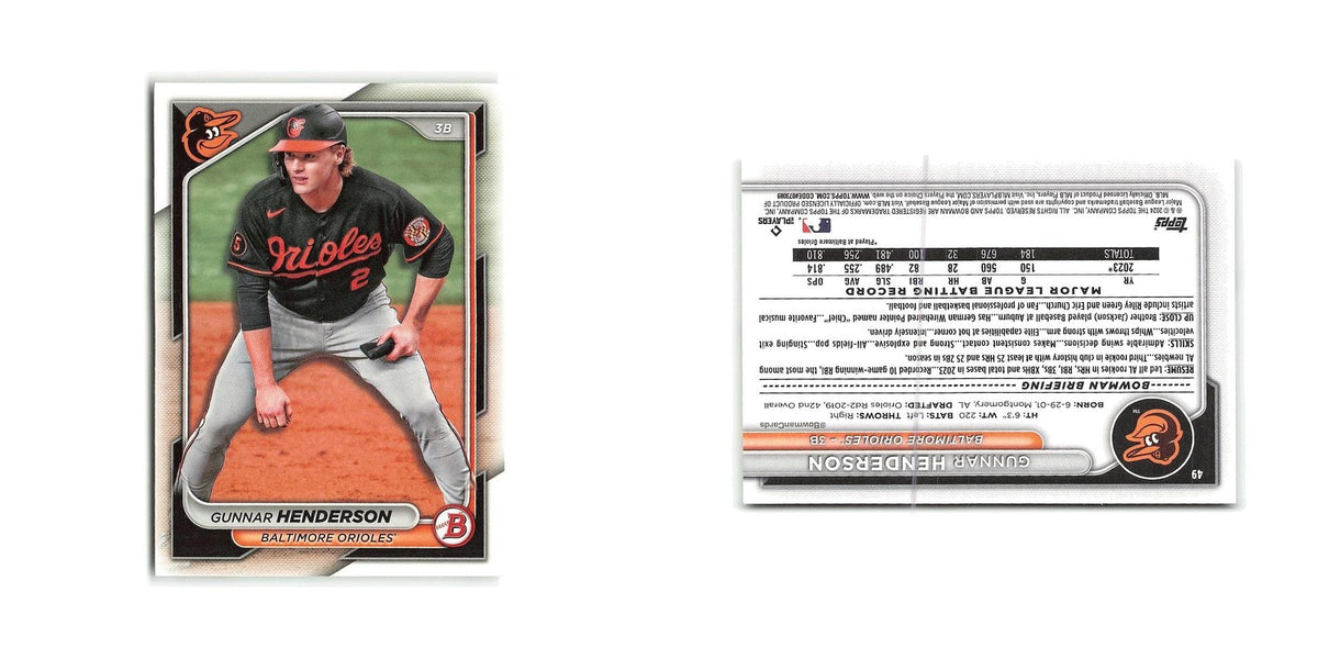 Gunnar Henderson 2024 Bowman #49 Baltimore Orioles Baseball Card NM