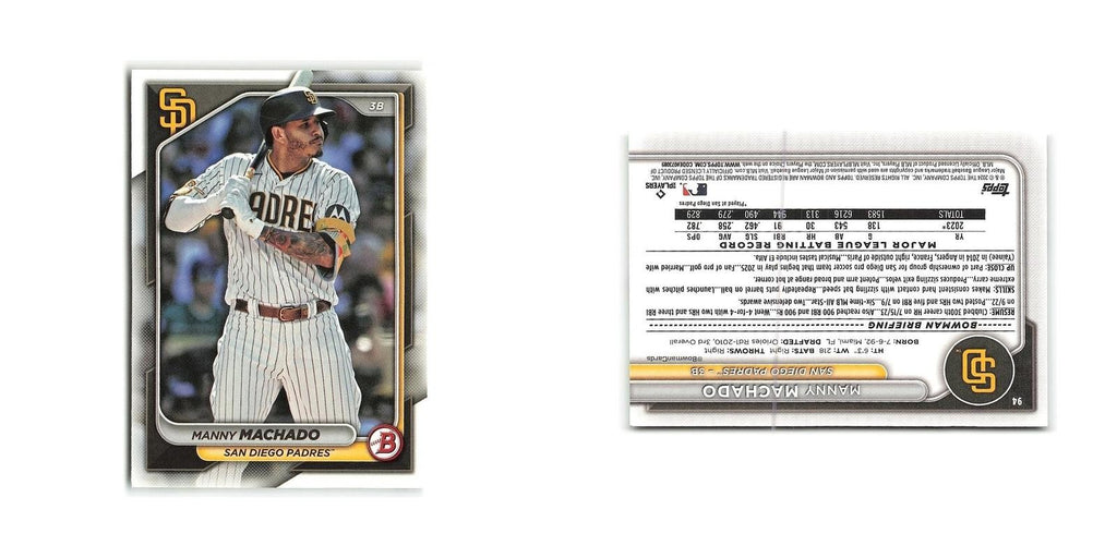 Manny Machado 2024 Bowman #94 San Diego Padres Baseball Card NM