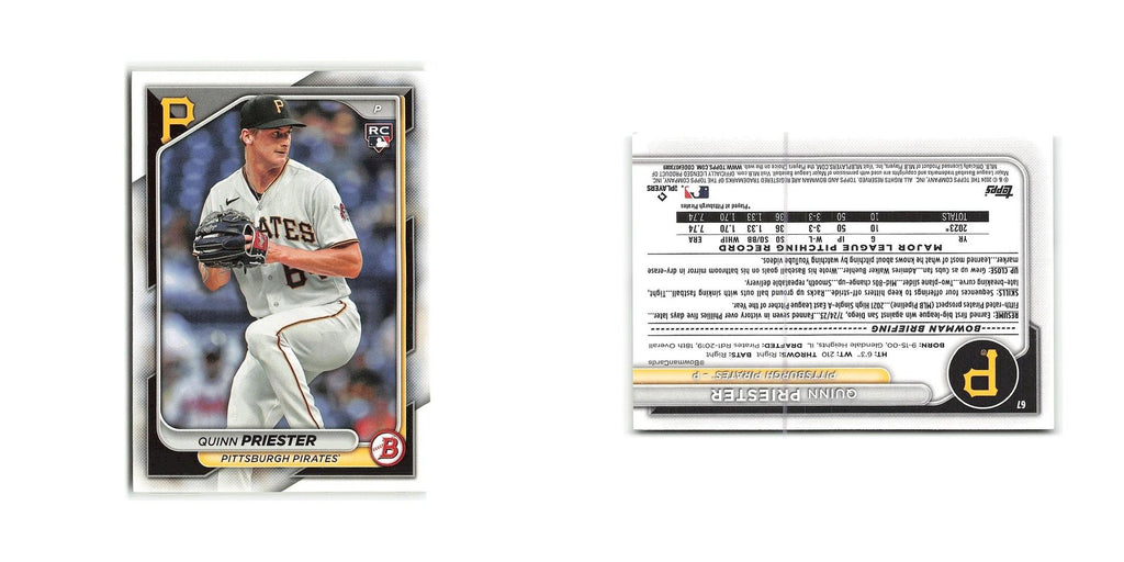 Quinn Priester 2024 Bowman #67 Pittsburgh Pirates Baseball Card NM