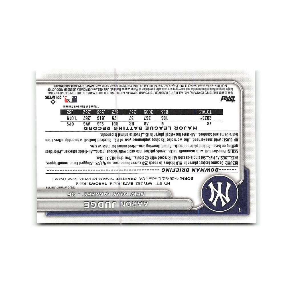 Aaron Judge 2024 Bowman #7 New York Yankees Baseball Card NM