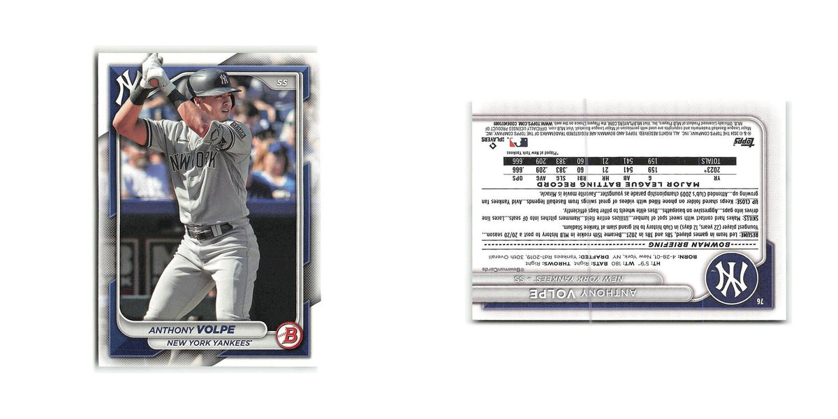 Anthony Volpe 2024 Bowman #76 New York Yankees Baseball Card NM