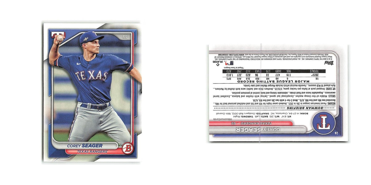 Corey Seager 2024 Bowman #24 Texas Rangers Baseball Card NM