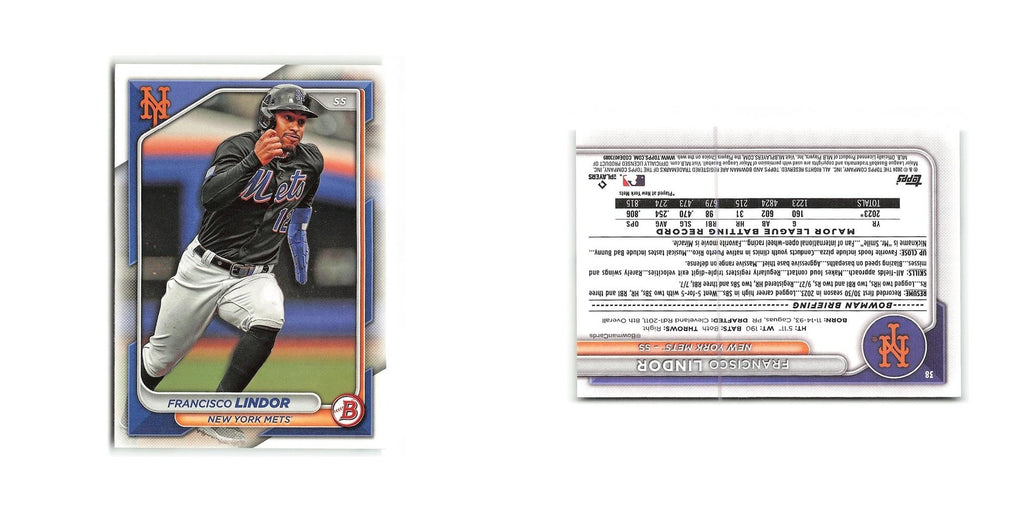 Francisco Lindor 2024 Bowman #38 New York Mets Baseball Card NM