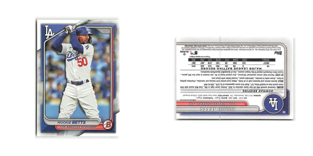 Mookie Betts 2024 Bowman #40 Los Angeles Dodgers Baseball Card NM