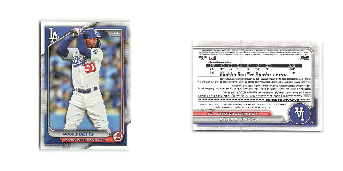 Mookie Betts 2024 Bowman #40 Los Angeles Dodgers Baseball Card NM