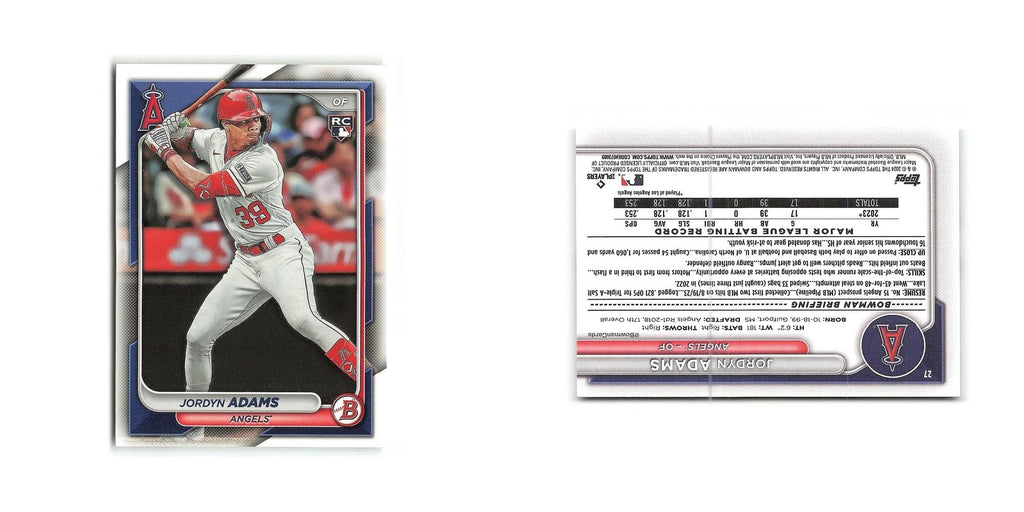 Jordyn Adams Rookie 2024 Bowman #27 Los Angeles Angels Baseball Card NM