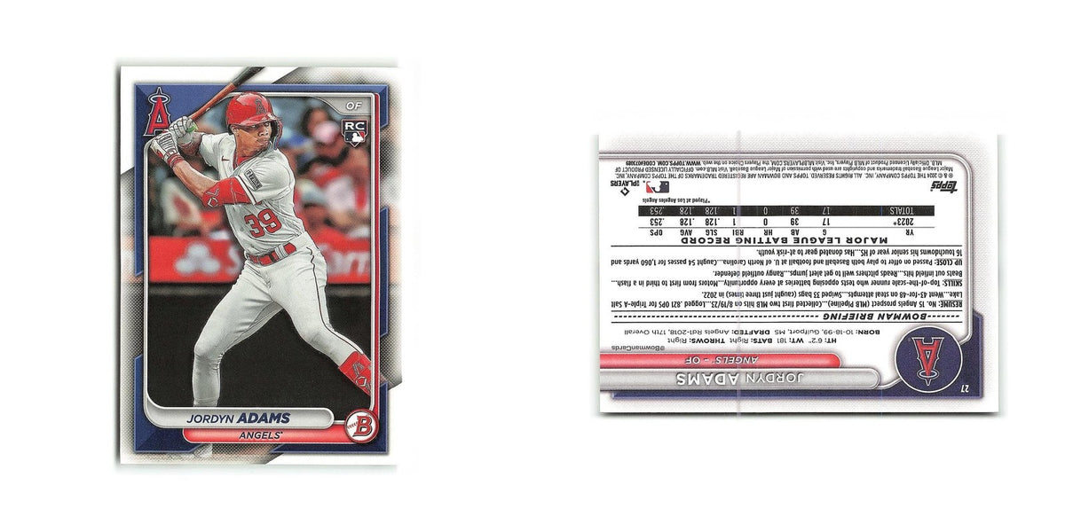 Jordyn Adams Rookie 2024 Bowman #27 Los Angeles Angels Baseball Card NM