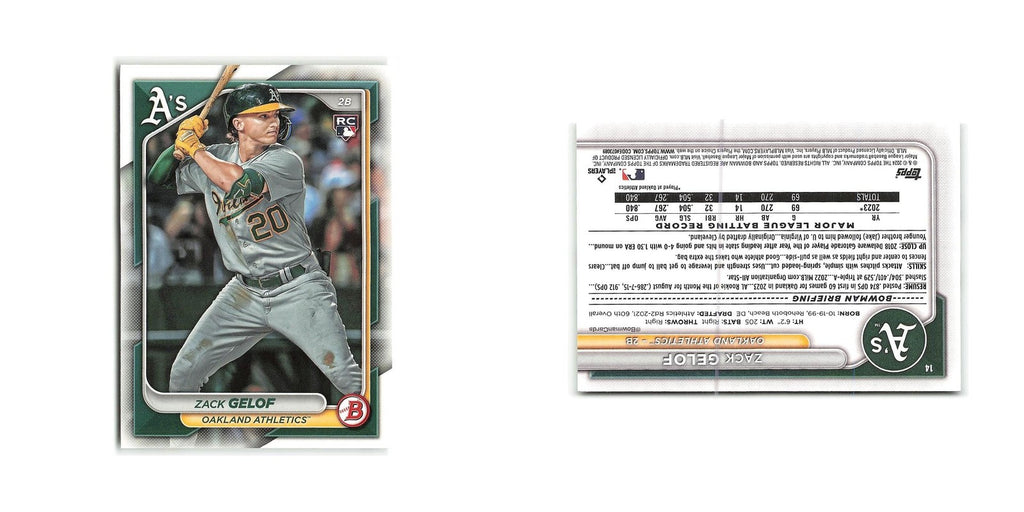 Zack Gelof Rookie 2024 Bowman #14 Oakland Athletics Baseball Card NM