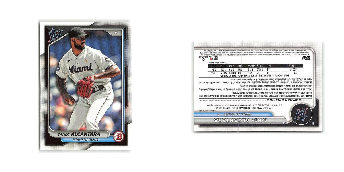 Sandy Alcantara 2024 Bowman #8 Miami Marlins Baseball Card NM