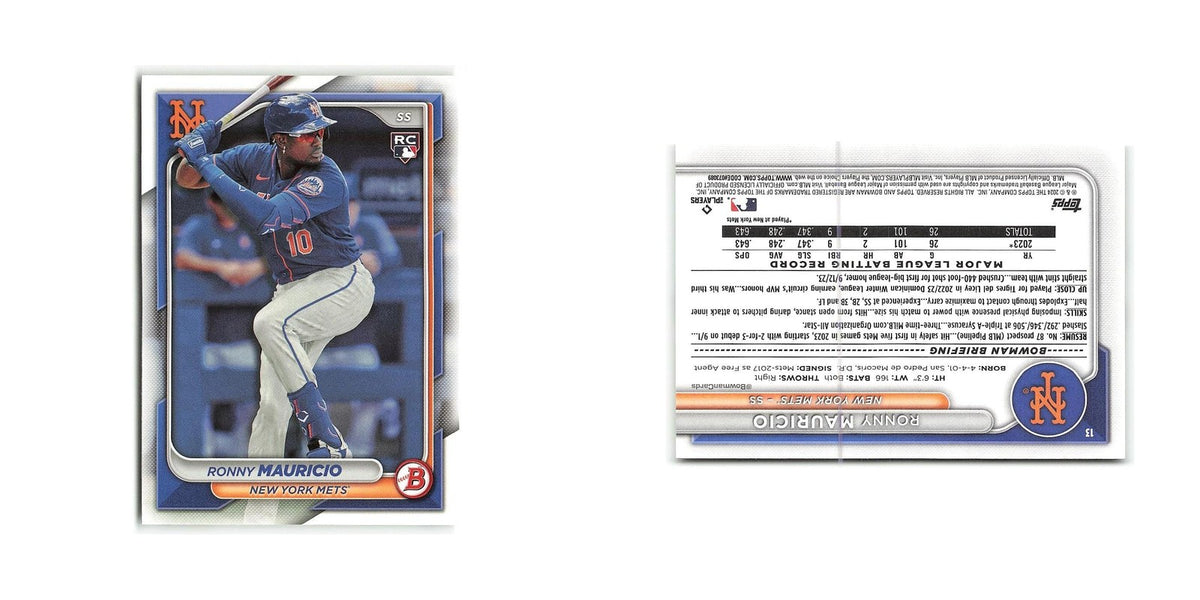 Ronny Mauricio Rookie 2024 Bowman #13 New York Mets Baseball Card NM