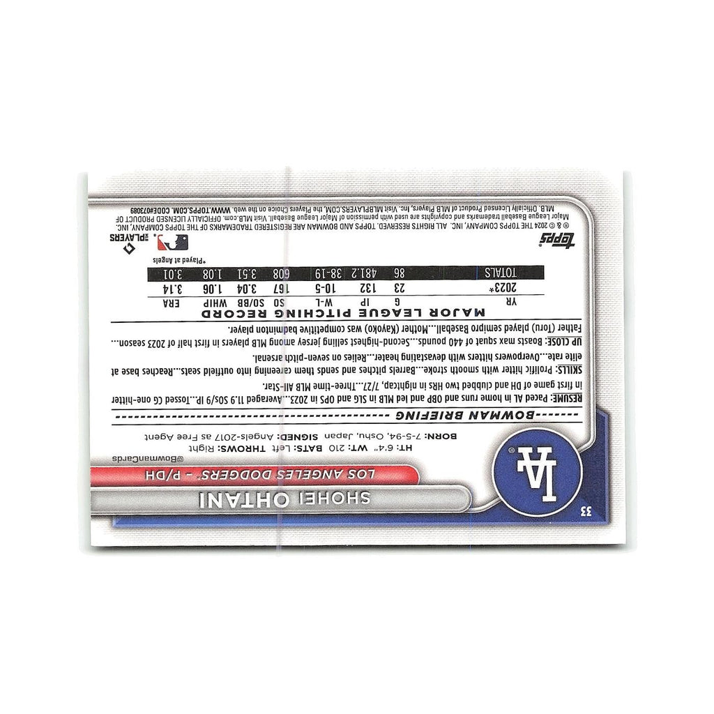 Shohei Ohtani 2024 Bowman #33 Los Angeles Dodgers Baseball Card NM