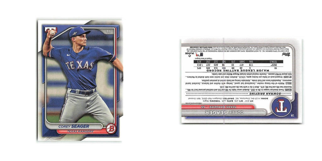 Corey Seager 2024 Bowman #24 Texas Rangers Baseball Card NM